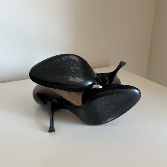 Miu Miu Two-Tone Colourblock Ombré Suede Sculpted Patent Leather Pumps - Picture 9 of 15